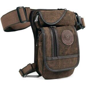 Canvas Waist Pack Drop Leg Bag Belt Bumbag Multi-Purpose Motorcycle bag